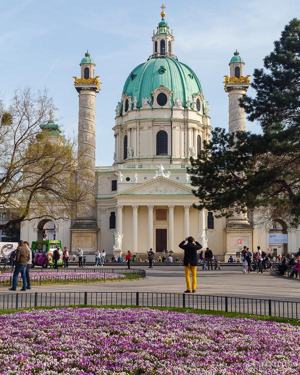 Karlskirche in Vienna during the Spring