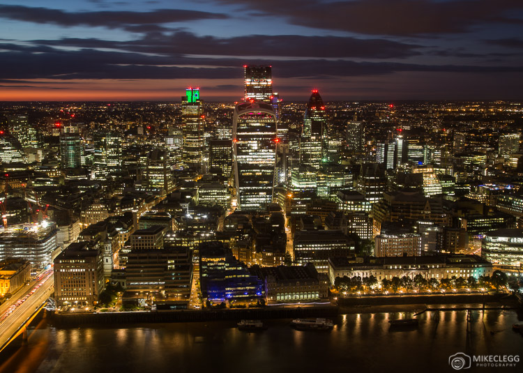 Views towards the City of London from the Deluxe City Room at the Shangri-La At The Shard, London