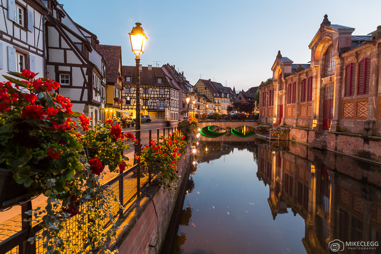 Canals of Colmar at night