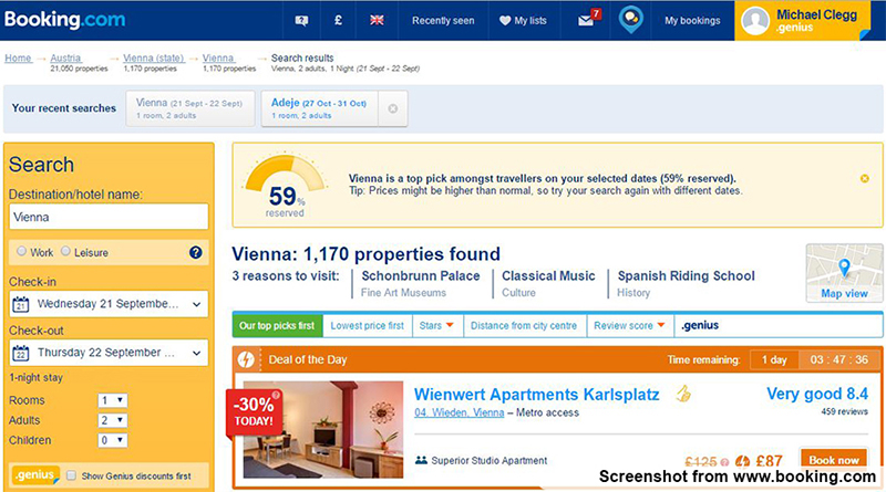 Booking.com Screenshot