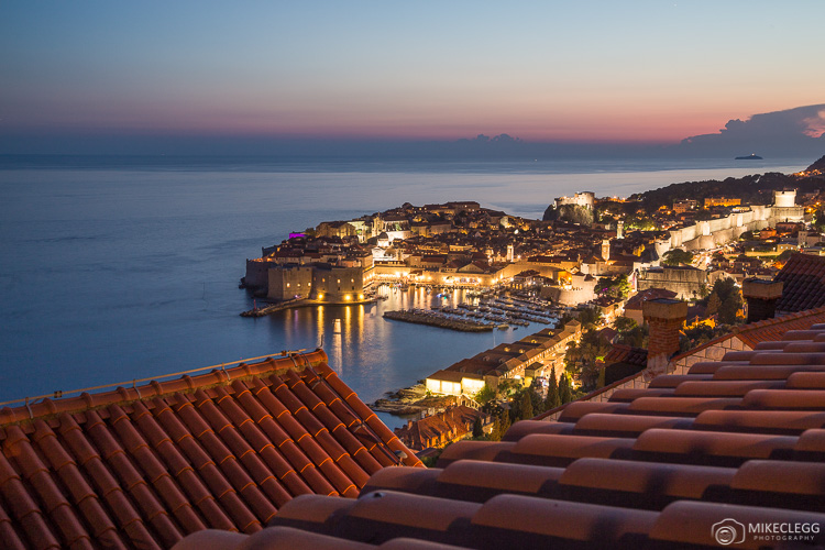 High views of Dubrovnik at night