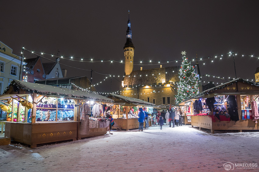 Tallinn Christmas Market and snow