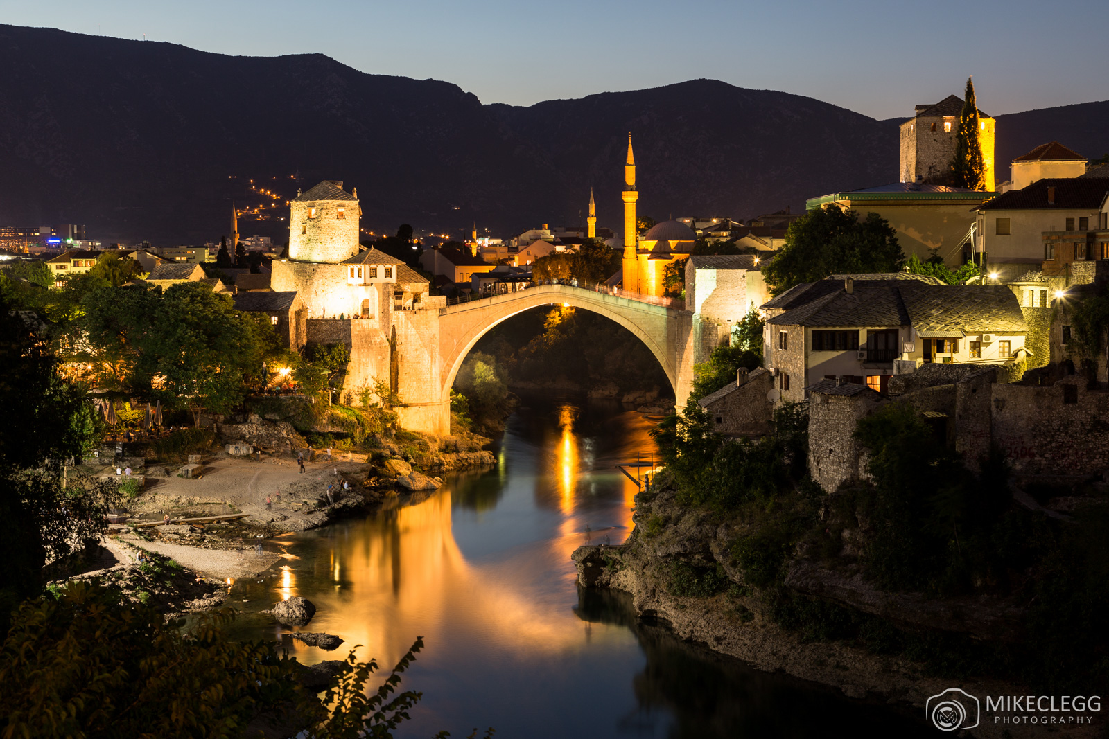Mostar Skyline at Night