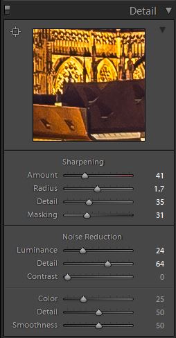 Editing options in Lightroom