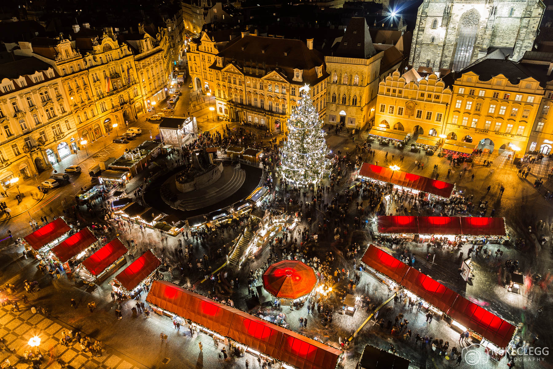 High View of Prague Christmas Market