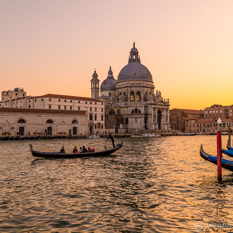 Gondolas and sunsets in Venice