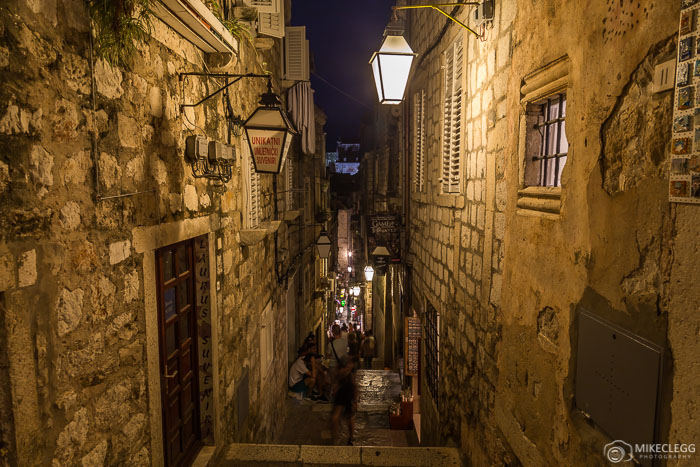 Dubrovnik Old Town at night, Croatia