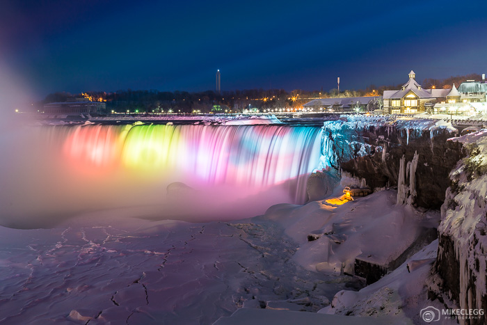 Best Things to Do in Niagara Falls for Families (9 Fun Activities) Horseshoe Falls at night with colourful lights