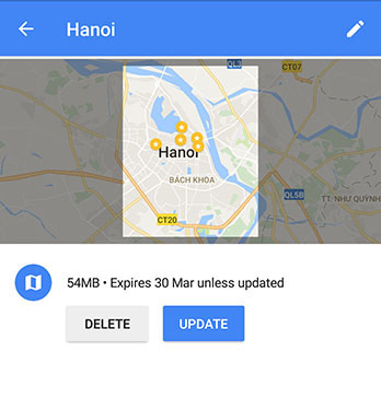 Download Offline maps on Google