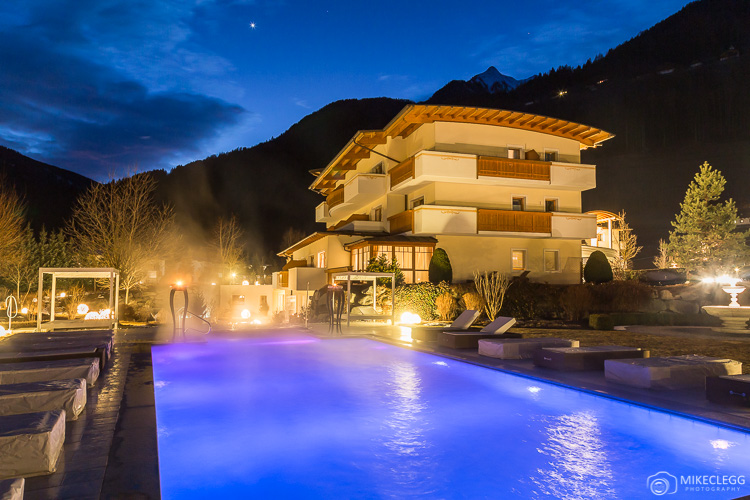 Luxury outdoor pool at Alpen Palace Resort and Spa
