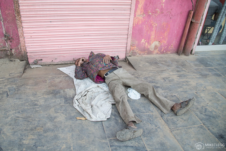 People sleeping on the street in India