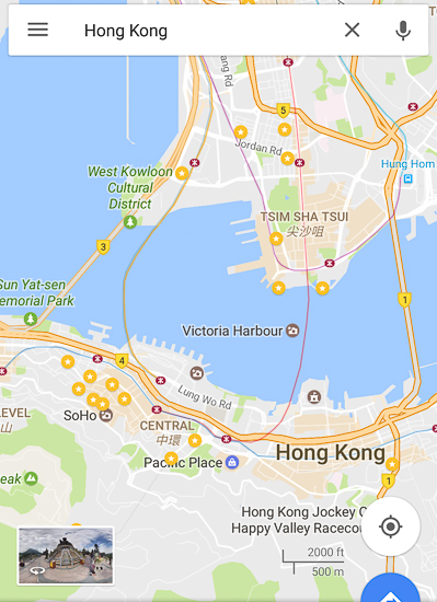 Starred places on Google Maps Android