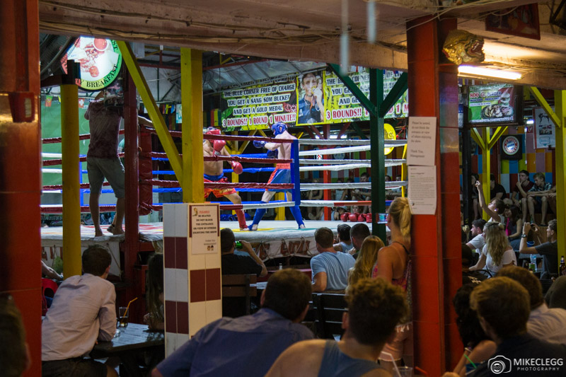 Tourist kickboxing fighting at Reggae Bar, Ko Phi Phi