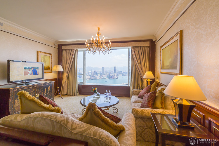 Lounge living room in a Suite at Island Shangri-la Hong Kong