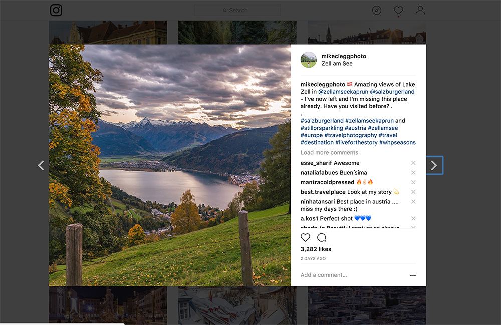 Instagram promotion example