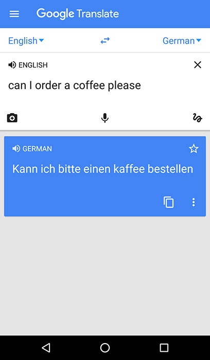 Google Translate App Screenshot - Android