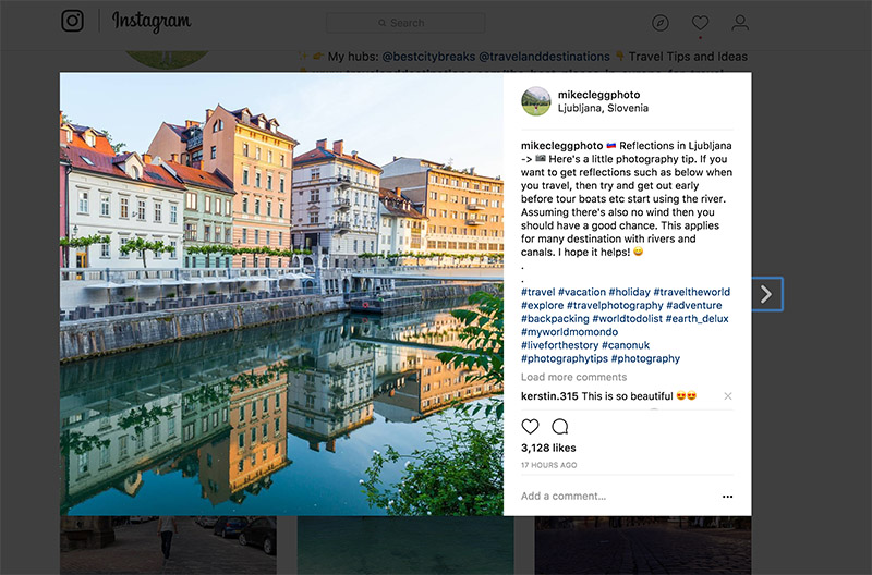 Instagram - using reflections to enhance composition