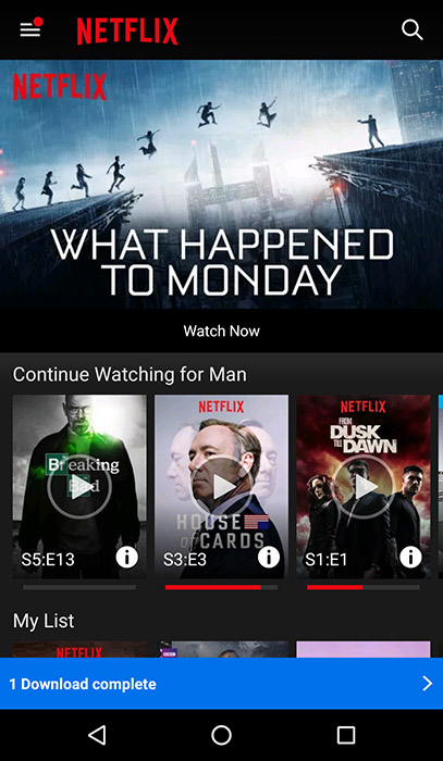 Netflix App Screenshot - Android