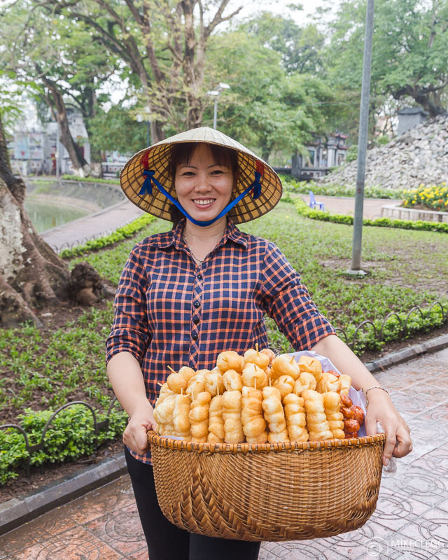 Locals in Hanoi selling sweet treats