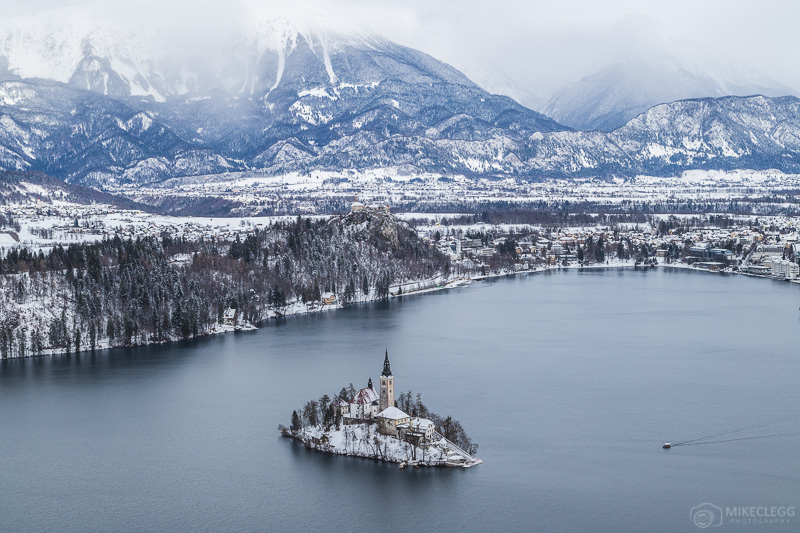 In Pictures | Snowy Winters in Ljubljana and Bled View of Bled Lake from Osojnica in the winter with snow