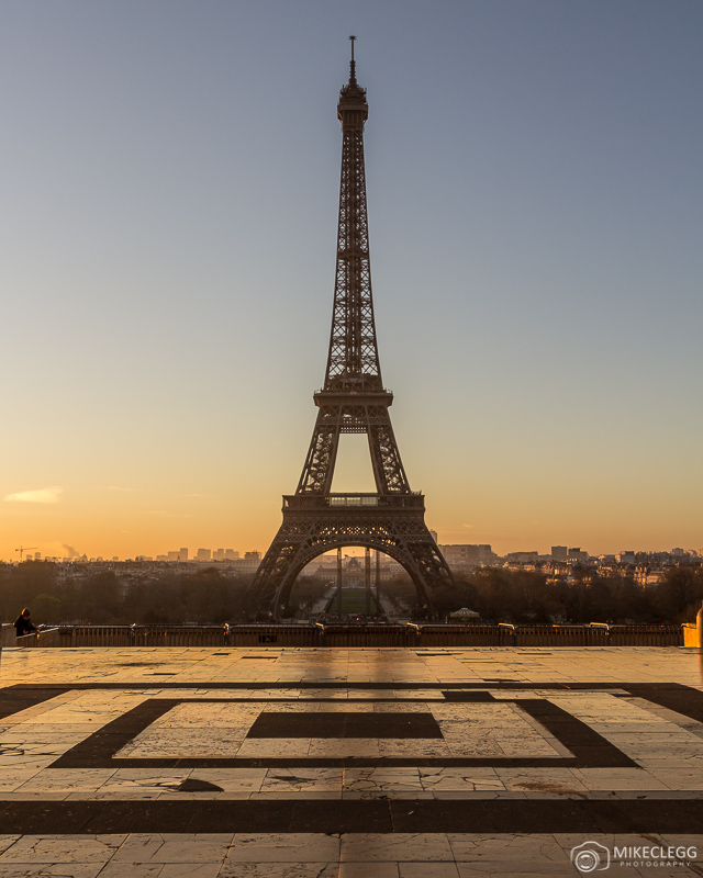Eiffel Tower from Trocadéro at sunrise