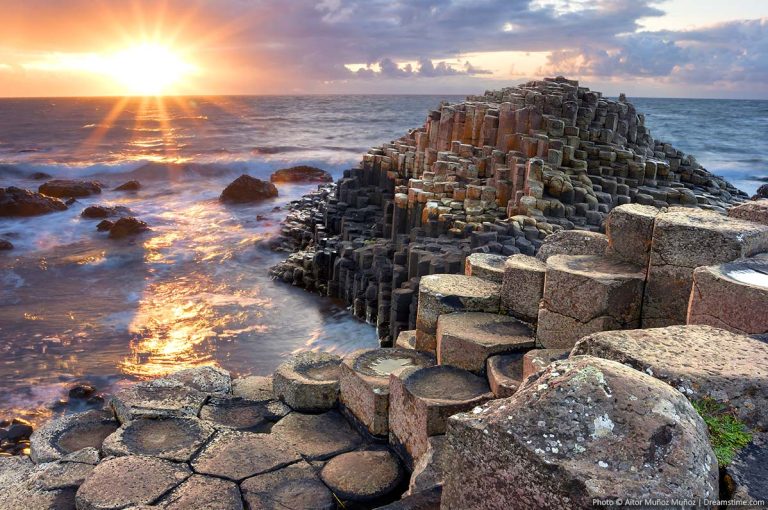7 Best Places to See in the Republic of Ireland and Northern Ireland Giants Causeway in Northern Ireland at sunset