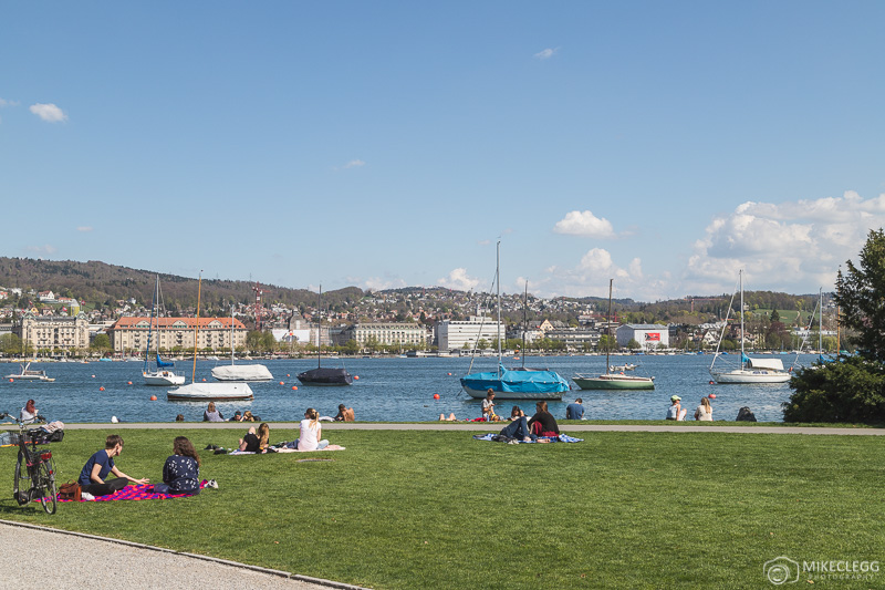Parks in Zurich during a sunny day