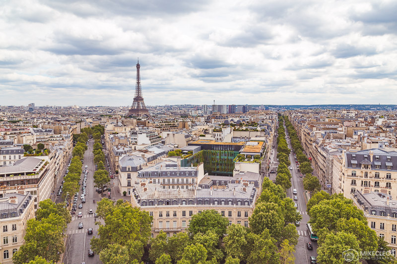 View from Arc de Triomphe during the day