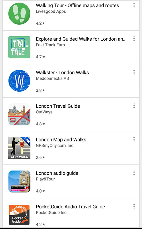London Walking Tour App Screenshot