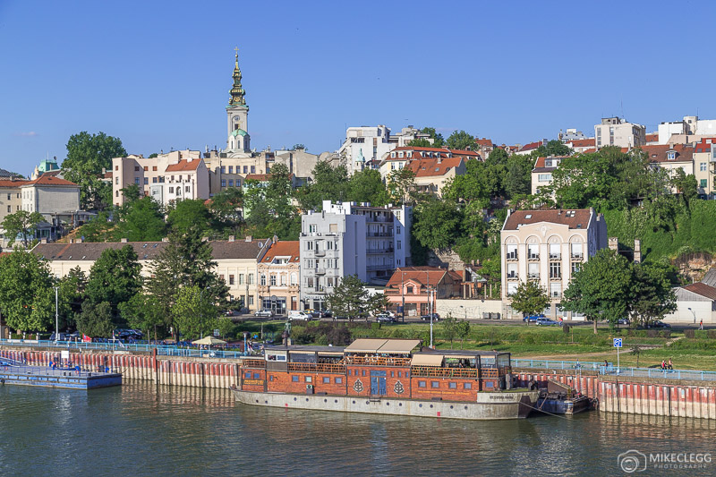 Views of the Belgrade skyline from across the River Sava