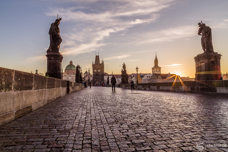 Charles Bridge in Prague at Sunrise