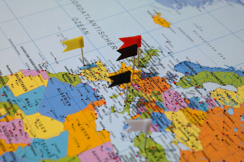 Pins on a map for a multi destination trip - CC0 (Pixabay)