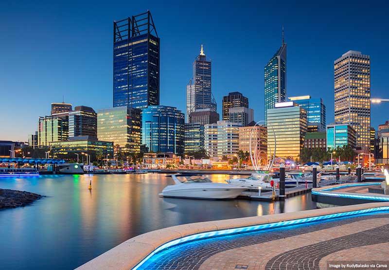 Perth skyline at night