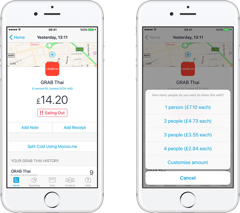 Monzo - Split the Bill