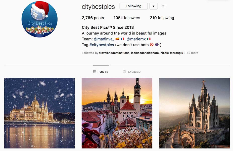@citybestpics - Instagram hub profile screenshot