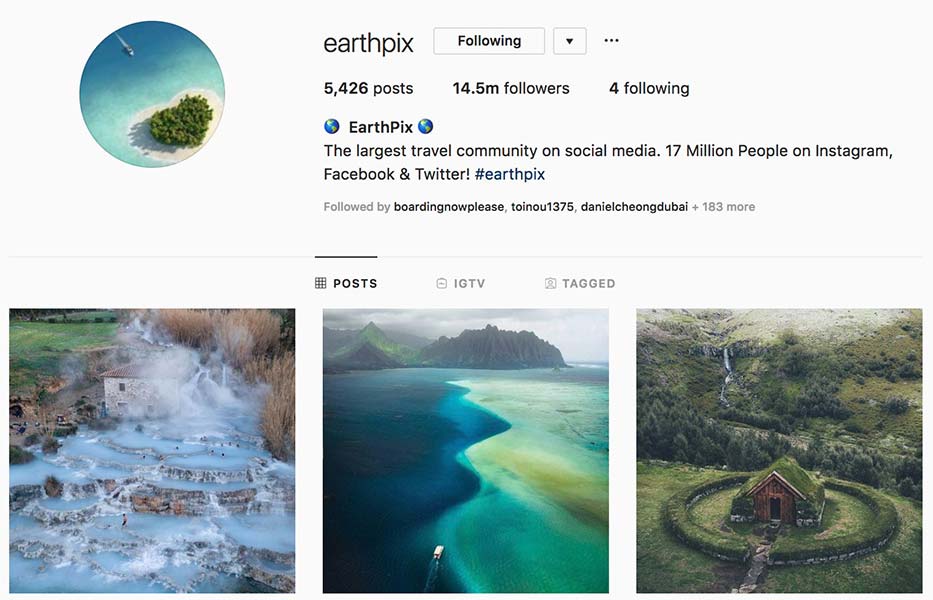 @earthpix - Instagram hub profile screenshot