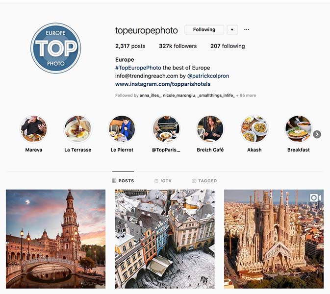@topeuropephoto - Instagram hub profile screenshot