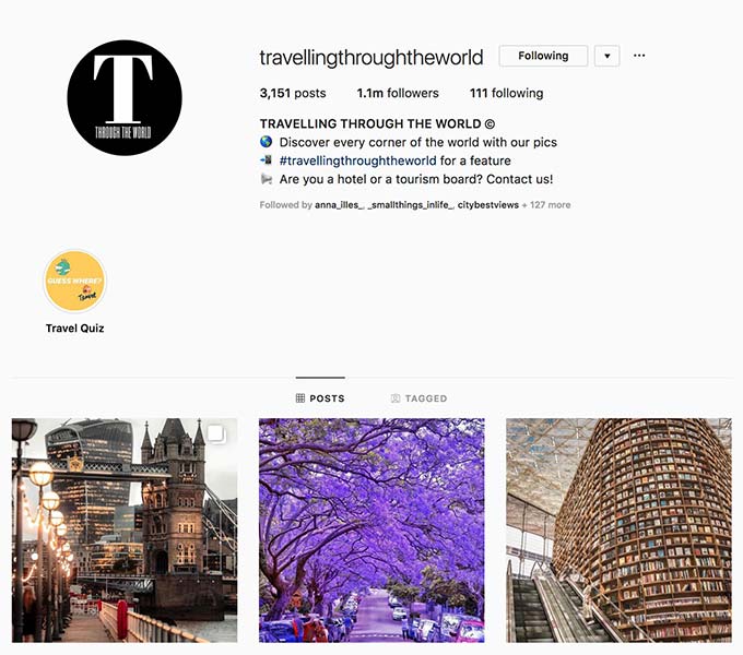 @travellingthroughtheworld - Instagram hub profile screenshot