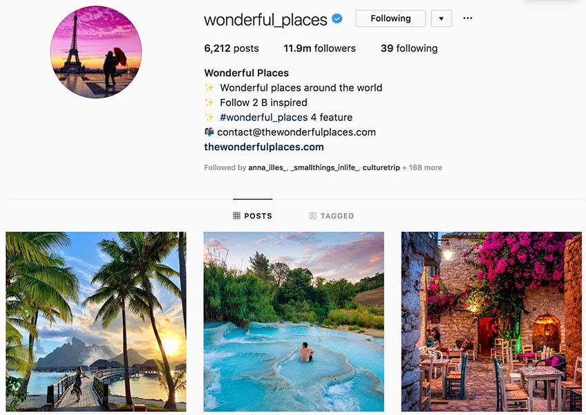 @wonderful_places - Instagram hub profile screenshot