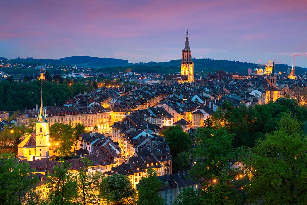 Bern skyline at night