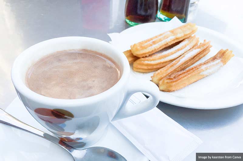 Hot chocolate with churros