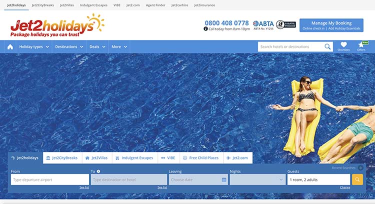 Jet2holidays screenshot
