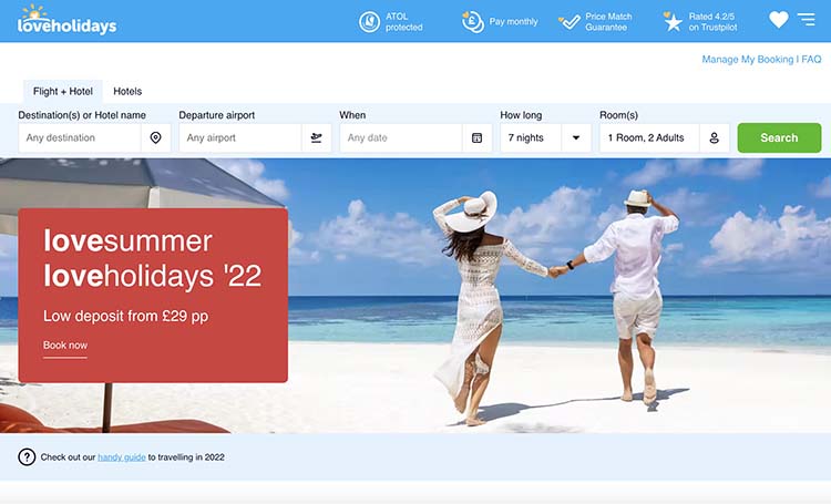 Loveholidays screenshot