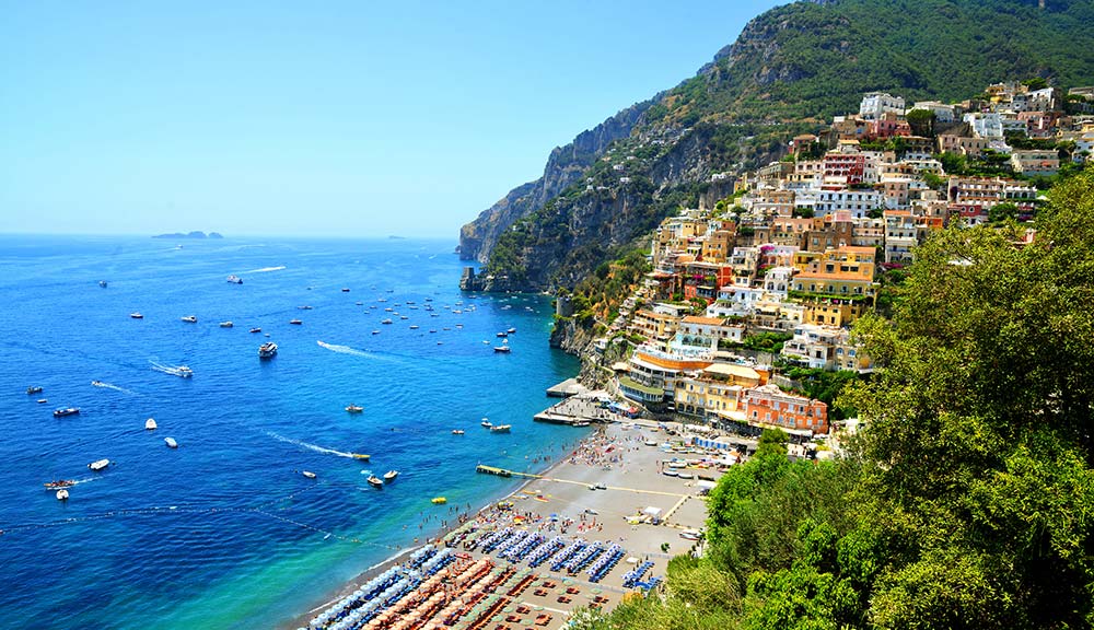 Positano coast in Italy