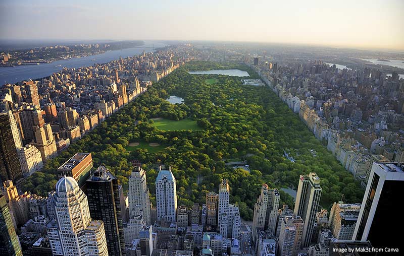 Central Park aerial view, Manhattan