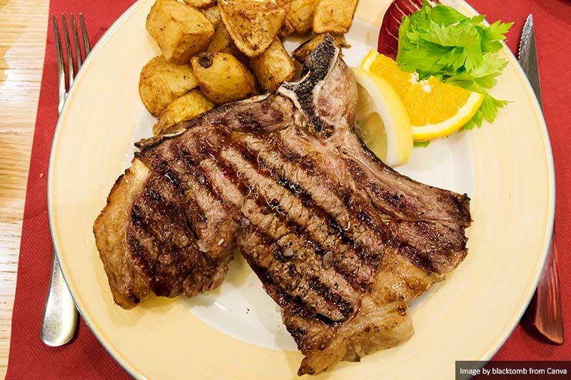 Florentine style steak, Italy