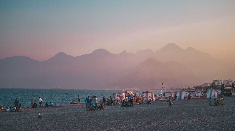 Antalya beach and mountains