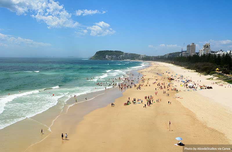 Burleigh Heads beach on the Gold Coast of Queensland