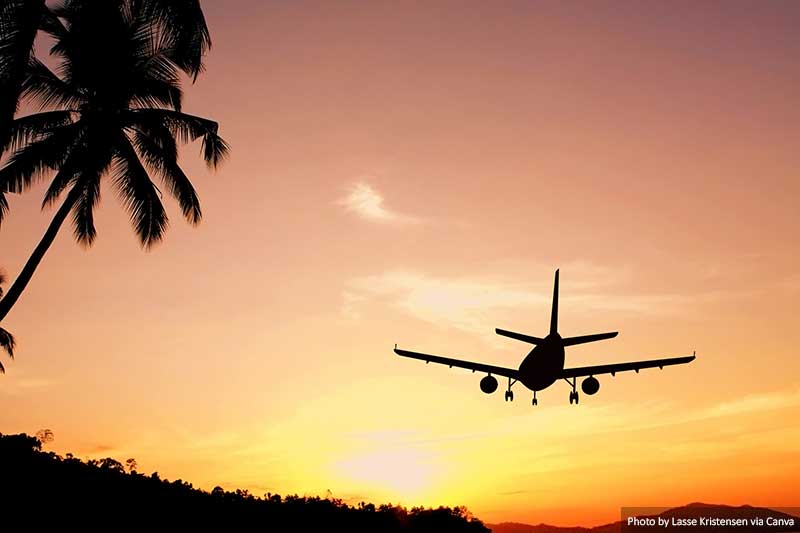 Flying into the sunset