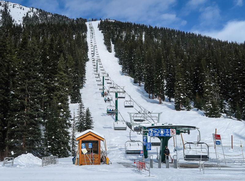 Chair lifts at a ski resort